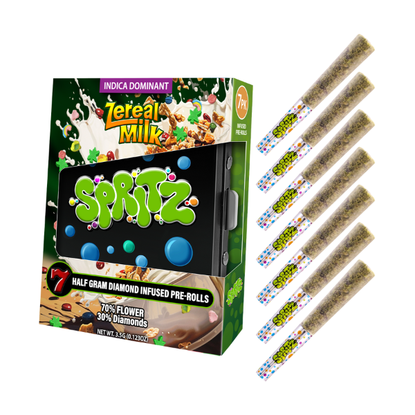 Spritz 7pk Infused Preroll Zereal Milk Indica (Case Pack 12 Units)