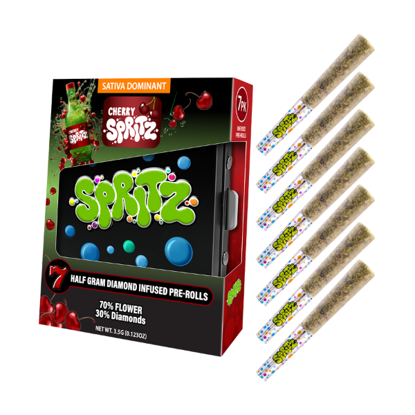 Spritz 7pk Infused Preroll Cherry Spritz Sativa (Case Pack 12 Units)