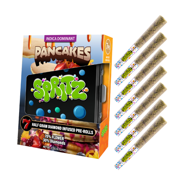 Spritz 7pk Infused Preroll Pancakes Indica (Case Pack 12 Units)