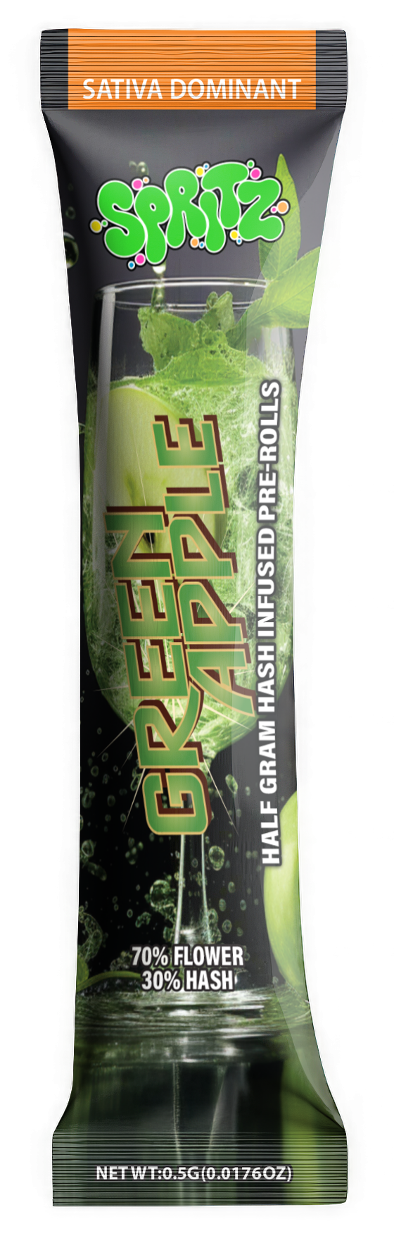 Spritz 1pk Infused Preroll Green Apple Sativa (Case Pack 36 Units)