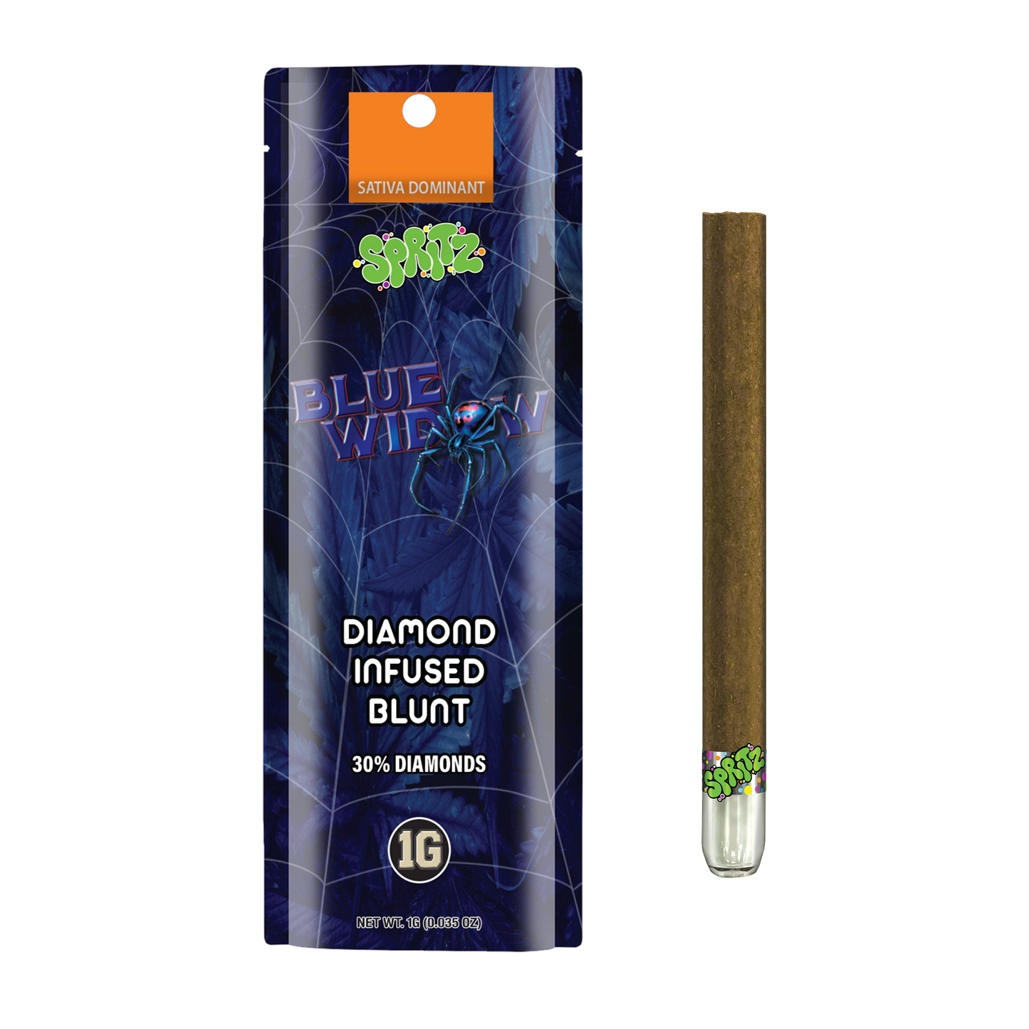 Spritz 1g Infused Blunt Blue Widow Sativa (Case Pack 12 Units)