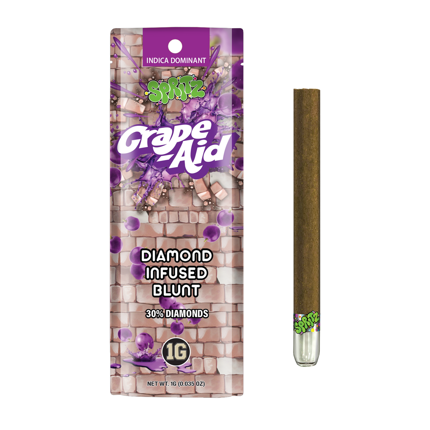 Spritz 1g Infused Blunt Grape-Aid Indica (Case Pack 12 Units)