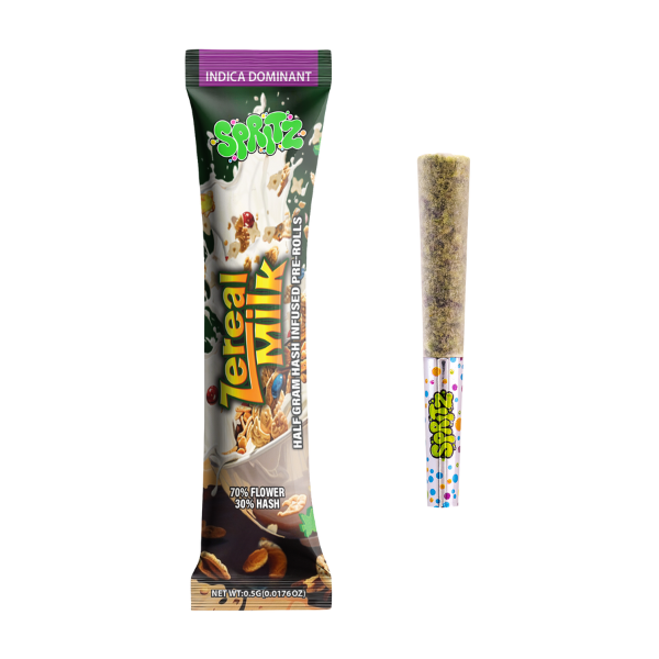 Spritz 1pk Infused Preroll Zereal Milk Indica (Case Pack 36 Units)