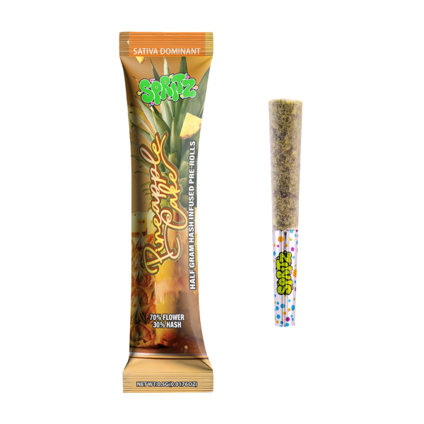 Spritz 1pk Infused Preroll Pineapple Cake Sativa (Case Pack 36 Units)