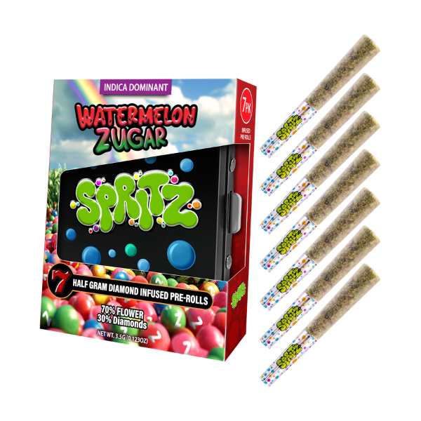 Spritz 7pk Infused Preroll Watermelon Zugar Indica