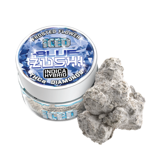 ICED Jarred Infused Flower 3.5g Blue Zushi Indica (Case Pack 12 Units)
