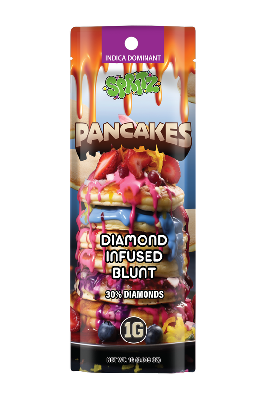 Spritz 1g Infused Blunt Pancakes Indica (Case Pack 12 Units)
