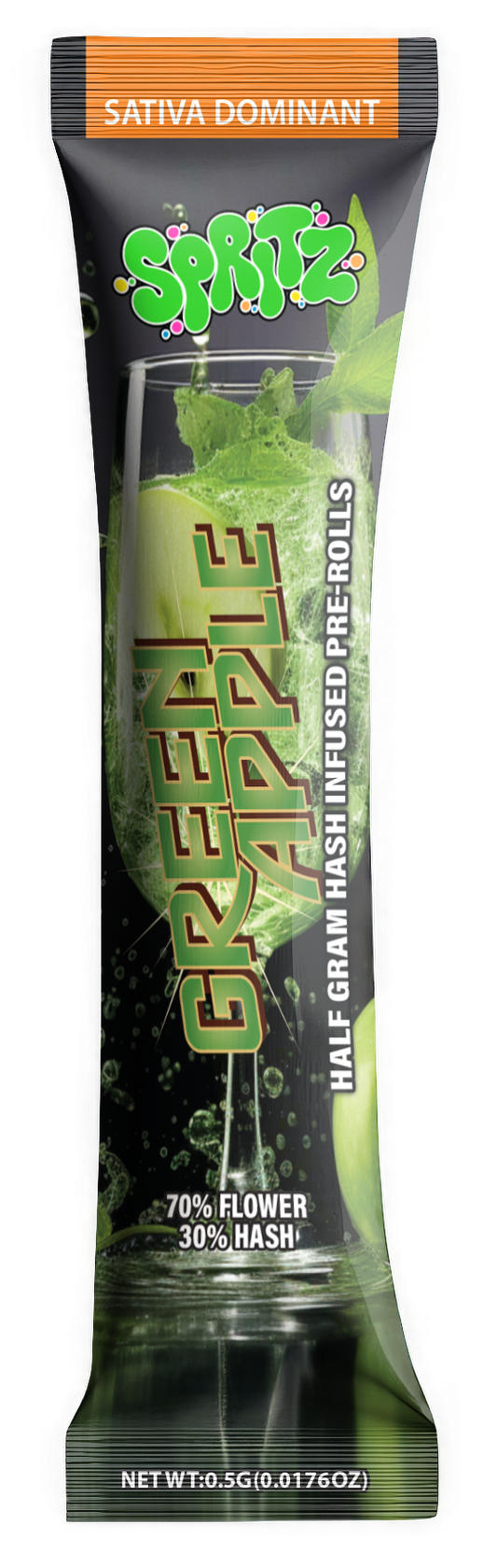 Spritz 1pk Infused Preroll Green Apple Sativa (Case Pack 36 Units)